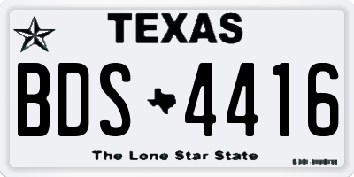 TX license plate BDS4416