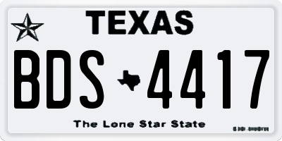 TX license plate BDS4417