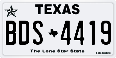 TX license plate BDS4419