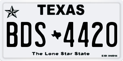 TX license plate BDS4420