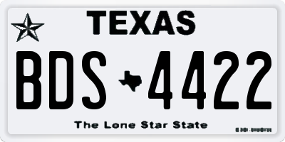 TX license plate BDS4422