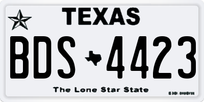 TX license plate BDS4423