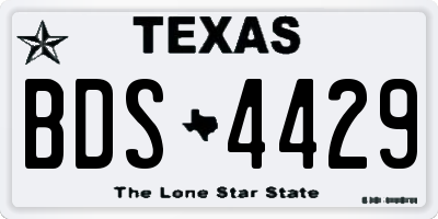 TX license plate BDS4429