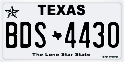 TX license plate BDS4430