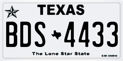 TX license plate BDS4433