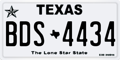 TX license plate BDS4434