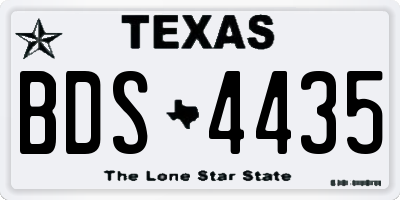 TX license plate BDS4435