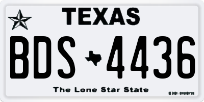 TX license plate BDS4436