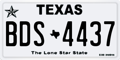 TX license plate BDS4437