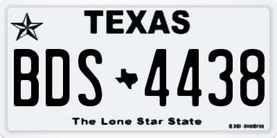 TX license plate BDS4438