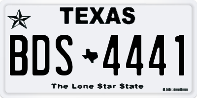 TX license plate BDS4441
