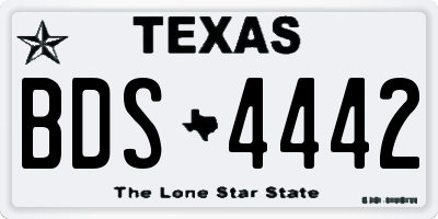 TX license plate BDS4442
