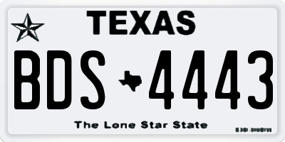 TX license plate BDS4443