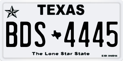 TX license plate BDS4445