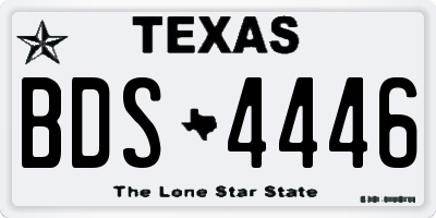 TX license plate BDS4446