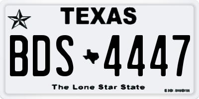 TX license plate BDS4447
