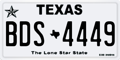 TX license plate BDS4449
