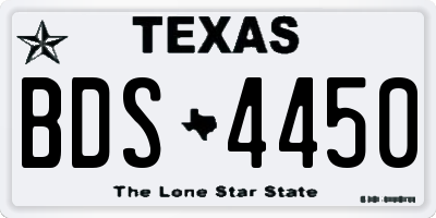 TX license plate BDS4450