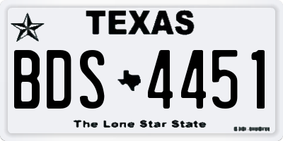 TX license plate BDS4451