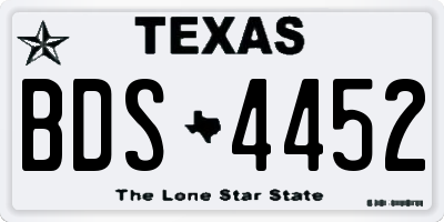 TX license plate BDS4452