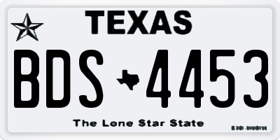 TX license plate BDS4453