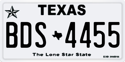 TX license plate BDS4455