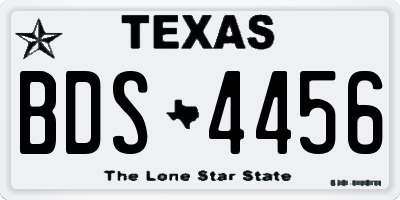 TX license plate BDS4456