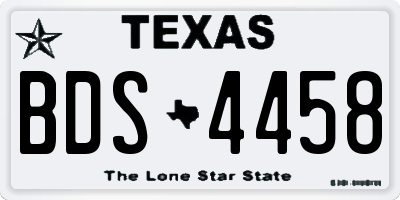 TX license plate BDS4458