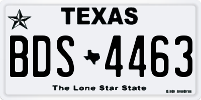 TX license plate BDS4463