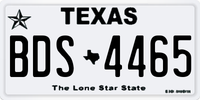 TX license plate BDS4465