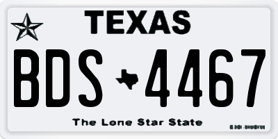 TX license plate BDS4467