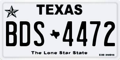 TX license plate BDS4472