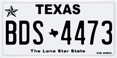 TX license plate BDS4473