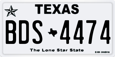 TX license plate BDS4474
