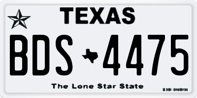 TX license plate BDS4475