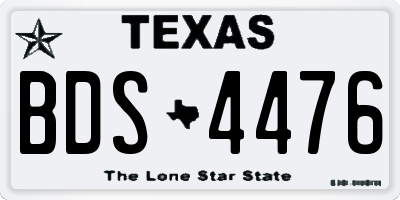 TX license plate BDS4476
