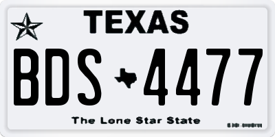 TX license plate BDS4477