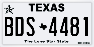TX license plate BDS4481