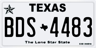 TX license plate BDS4483