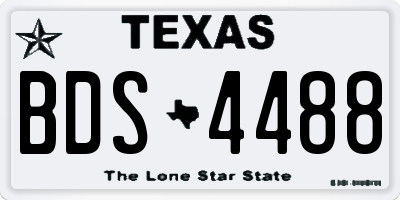 TX license plate BDS4488