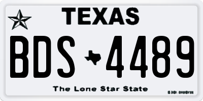 TX license plate BDS4489