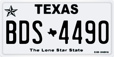 TX license plate BDS4490
