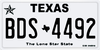 TX license plate BDS4492