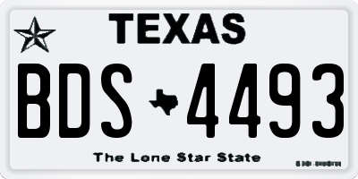 TX license plate BDS4493