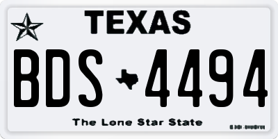 TX license plate BDS4494