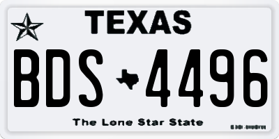 TX license plate BDS4496