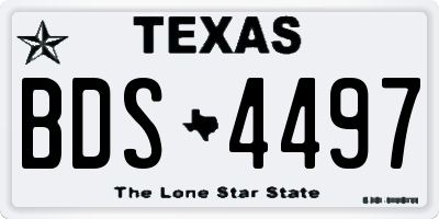 TX license plate BDS4497