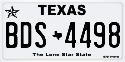 TX license plate BDS4498