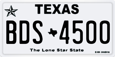 TX license plate BDS4500