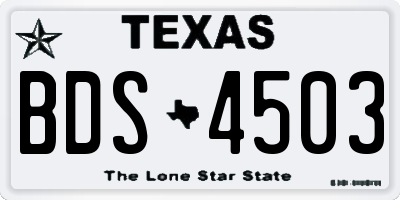 TX license plate BDS4503